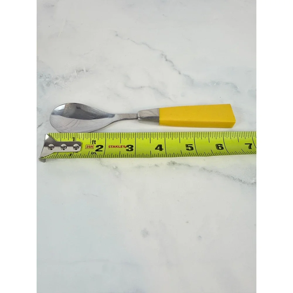 Vintage 1970s MCM Supreme Towle Yellow Spectro Flatware Dessert Spoon